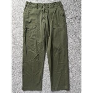 Grey State Womens Olive Green Utility Straight Leg Pants Cotton Stretch Size M